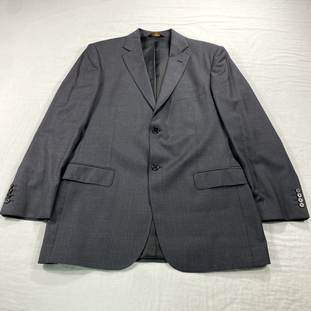 Pronto Uomo Couture Blazer Mens 42L Gray Wool 2-Button Suit‎ Jacket Sport Coat